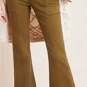 Anthropologie Tan Flare Pants